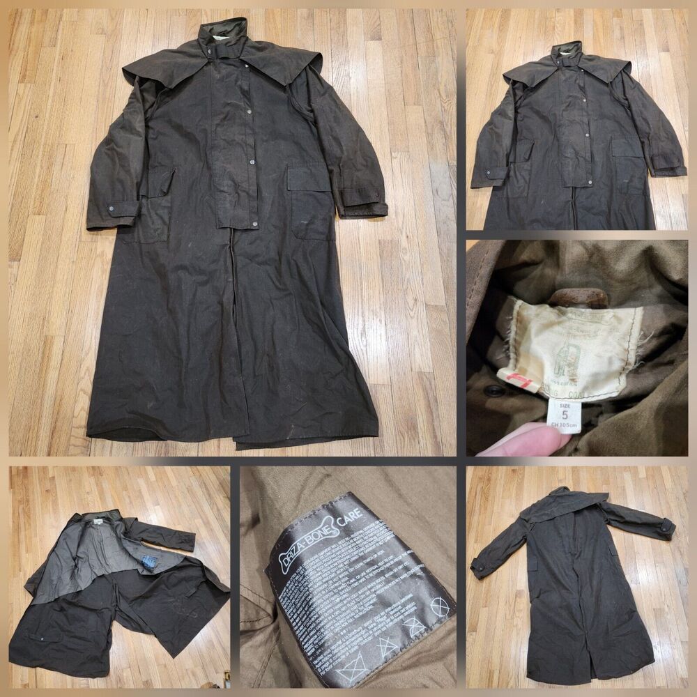 Driza-Bone Mens 5 M Medium Wax Trench Duster‎ 100% Cotton Riding Coat Jacket